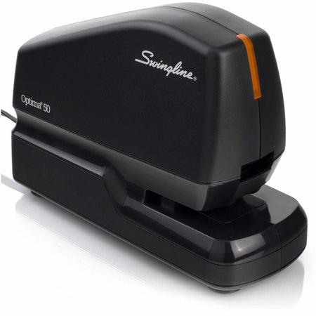 Swingline Optima 50 Electric Stapler - Staples Upto 50 Sheet of 20lb Paper - Holds Upto 210 Staple - Full Strip - Staple Size: 0.37" - 1.13" Throat Depth - Front Loading - Black - Plastic - 1 Each