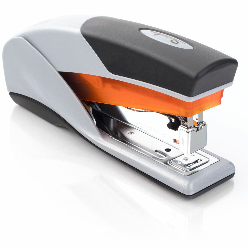 Swingline Optima 25 Reduced Effort Stapler - Staples Upto 25 Sheet of 20lb Paper - Holds Upto 210 Staple - Full Strip - Staple Size: 0.25" - 2.25" Throat Depth - Gray, Orange - Plastic, Metal - 1 Each
