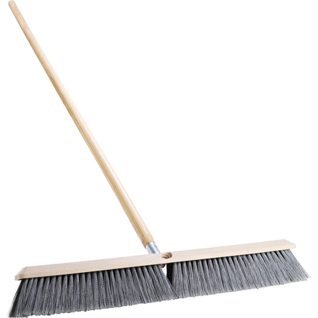 Genuine Joe Heavy-duty Floor Sweep with Handle - 24" Polypropylene Bristle - 60" Handle Length x 1.25" Handle Diameter - Hardwood Handle - 1 Each
