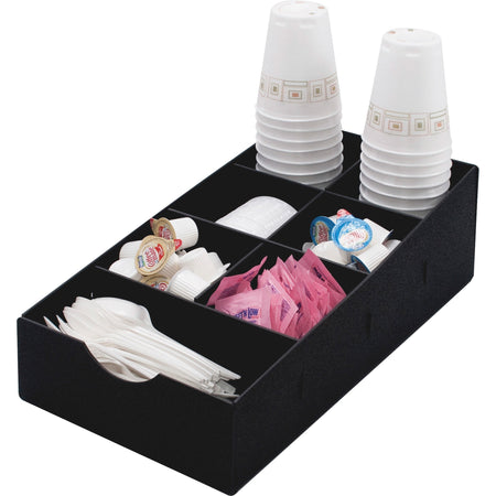 Vertiflex Single-level Condiment Caddy - 7 Compartment(s) - 5.25" Height x 8.75" Width x 16" Depth - Black - 1 Each
