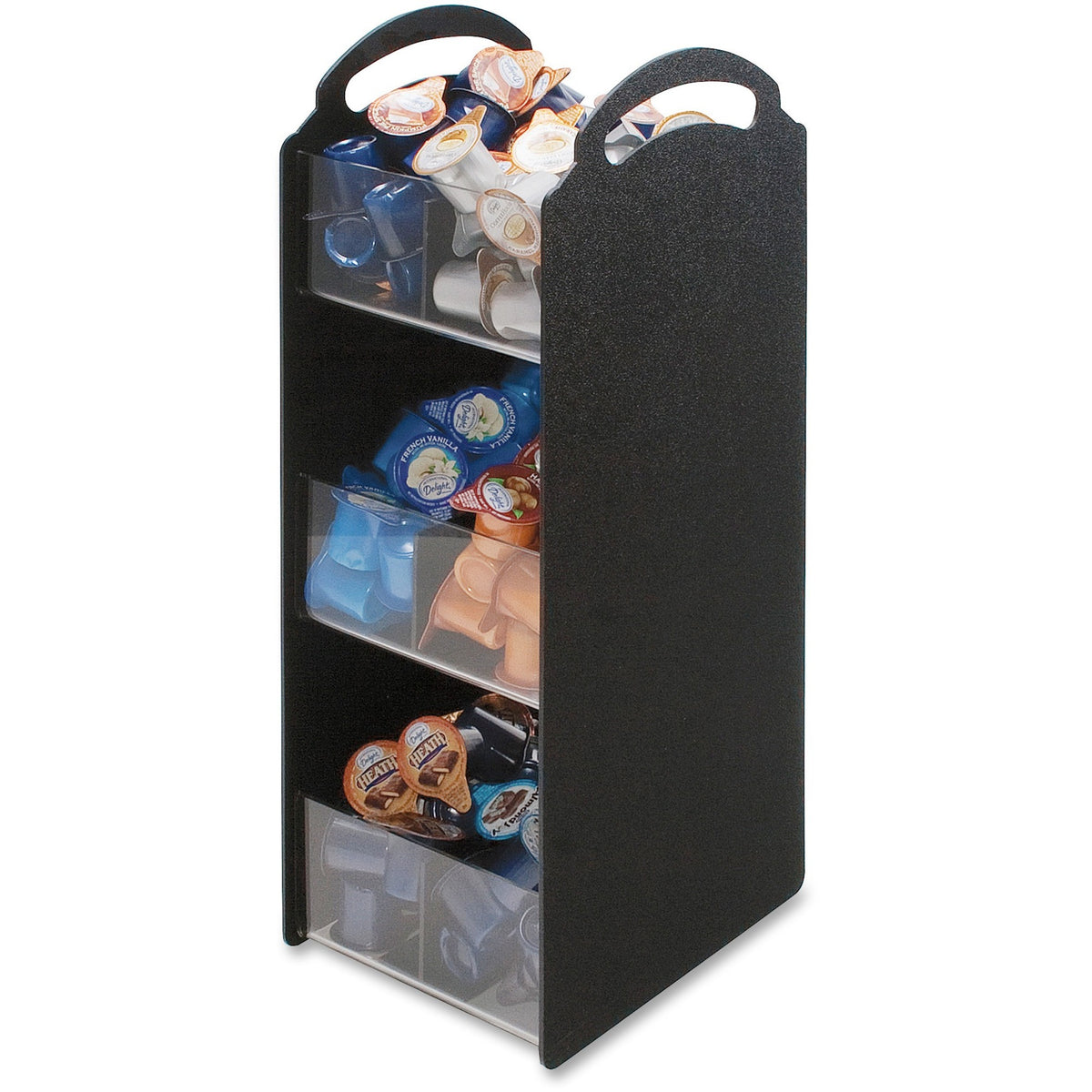 Vertiflex Compact Condiment Organizer - 6 Compartment(s) - 3 Divider(s) - 18" Height x 6.13" Width x 8" Depth - Black - 1 Each