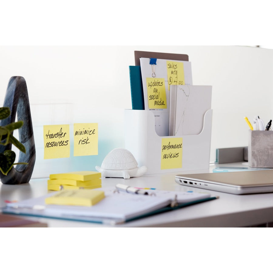 Post-it® Notes Original Notepads - 1800 - 3" Flag/Note Width x 3" Flag/Note Length - Square - 100 Sheets per Pad - Unruled - Canary Yellow - Paper - Removable - 18 / Pack