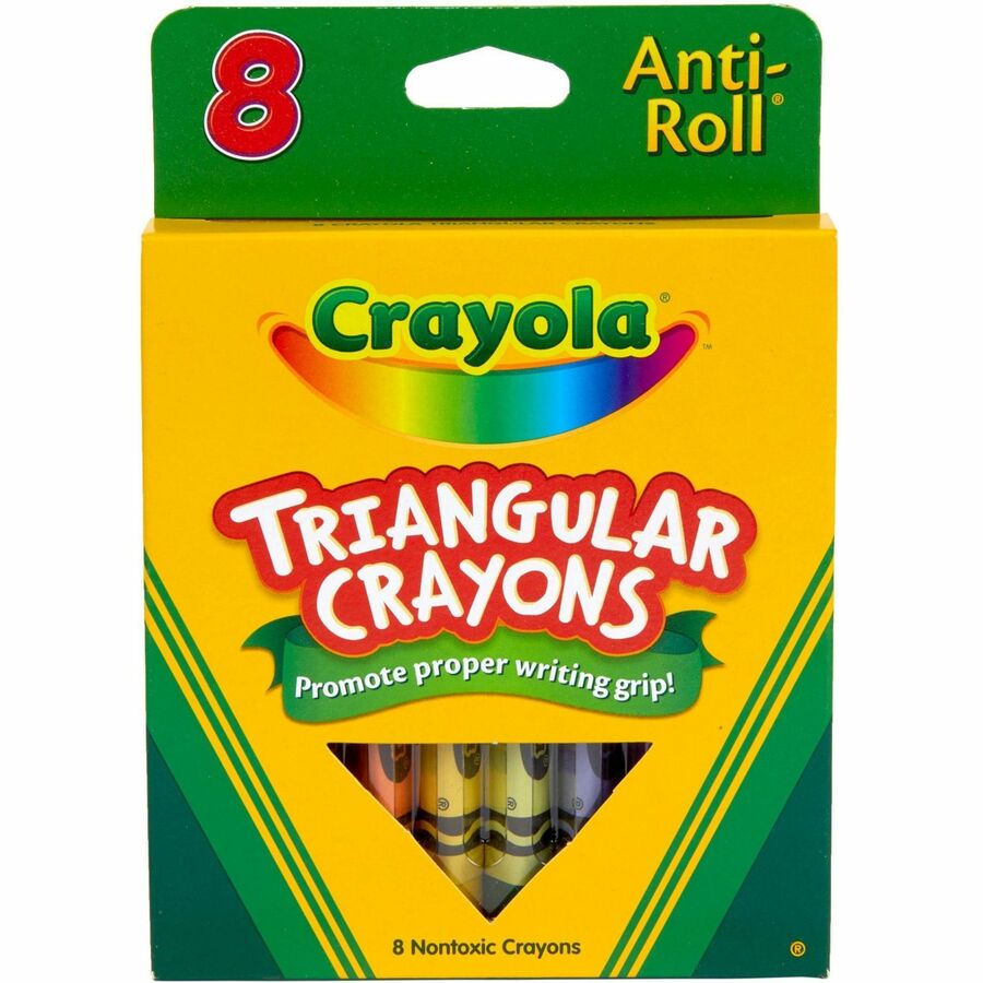 Crayola Triangular Anti-roll Crayons - Assorted - 8 / Box