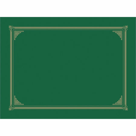 Geographics A4, Letter Recycled Certificate Holder - 8 19/64" x 11 45/64" , 8 1/2" x 11" , 8" x 10" - Green - Embossed, Die-cut - 30% Recycled - 6 / Pack