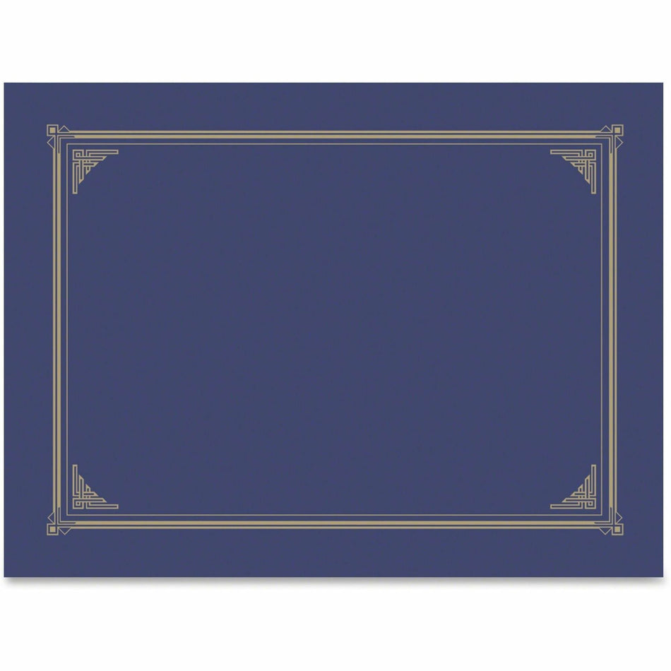 Geographics A4, Letter Recycled Certificate Holder - 8 19/64" x 11 45/64" , 8 1/2" x 11" , 8" x 10" - Metallic Blue - Embossed, Die-cut - 30% Recycled - 6 / Pack