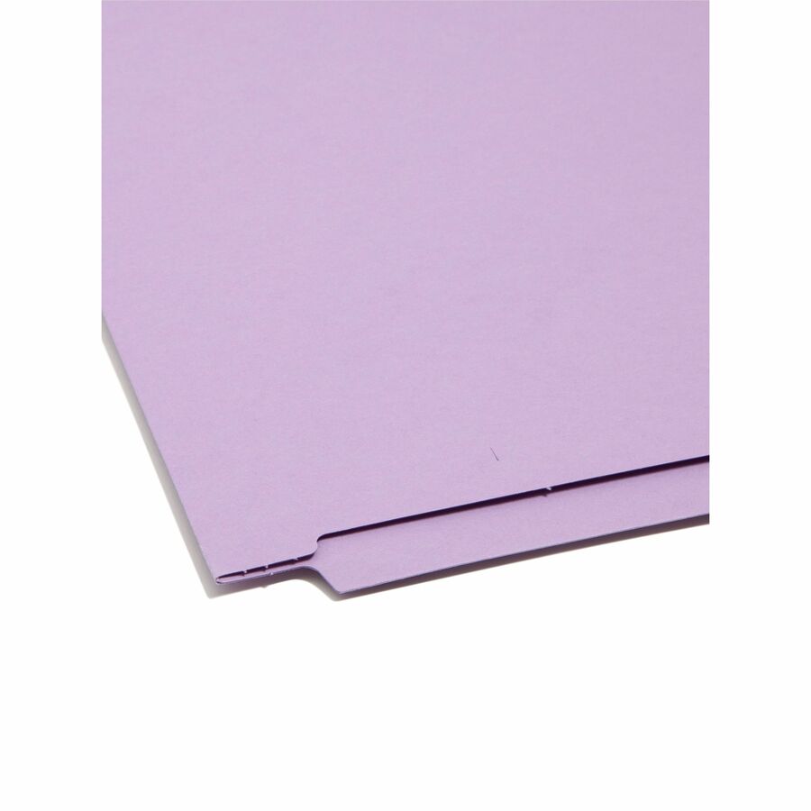 Smead Straight Tab Cut Letter Recycled Fastener Folder - 8 1/2" x 11" - 2 x 2B Fastener(s) - 2" Fastener Capacity - 11 pt. - 2 Plys - Lavender - 10% Recycled - 50 / Box