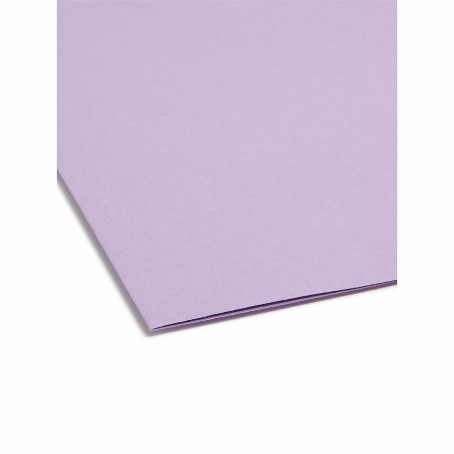 Smead 1/3 Tab Cut Letter Recycled Fastener Folder - 8 1/2" x 11" - 3/4" Expansion - 2 x 2K Fastener(s) - 2" Fastener Capacity - Top Tab Location - Assorted Tab Position - 11 pt. - 2 Plys - Lavender - 10% Recycled - 50 / Box