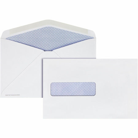 Quality Park Postage Saver Security Tint Window Envelopes - Booklet - #10 1/2 - 6" Width x 9 1/2" Length - 28 lb - Adhesive - White - Paper - 500 / Box