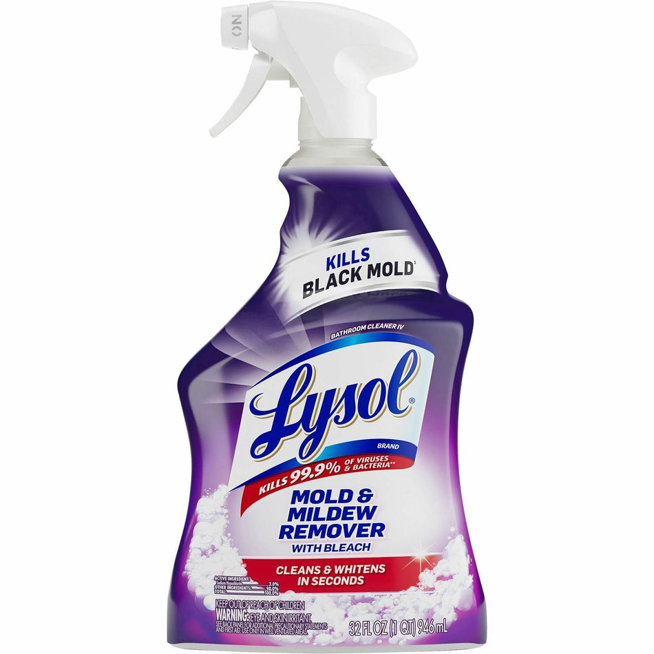 Lysol Mold/Mildew Remover - For Tile, Ceramic, Tub, Hard Surface, Nonporous Surface, Vinyl Curtains, Grout - 32 fl oz (1 quart) - Recommended For: Stain Remover, Soap Scum Remover - Disinfectant, Non-abrasive - White - 1 Each