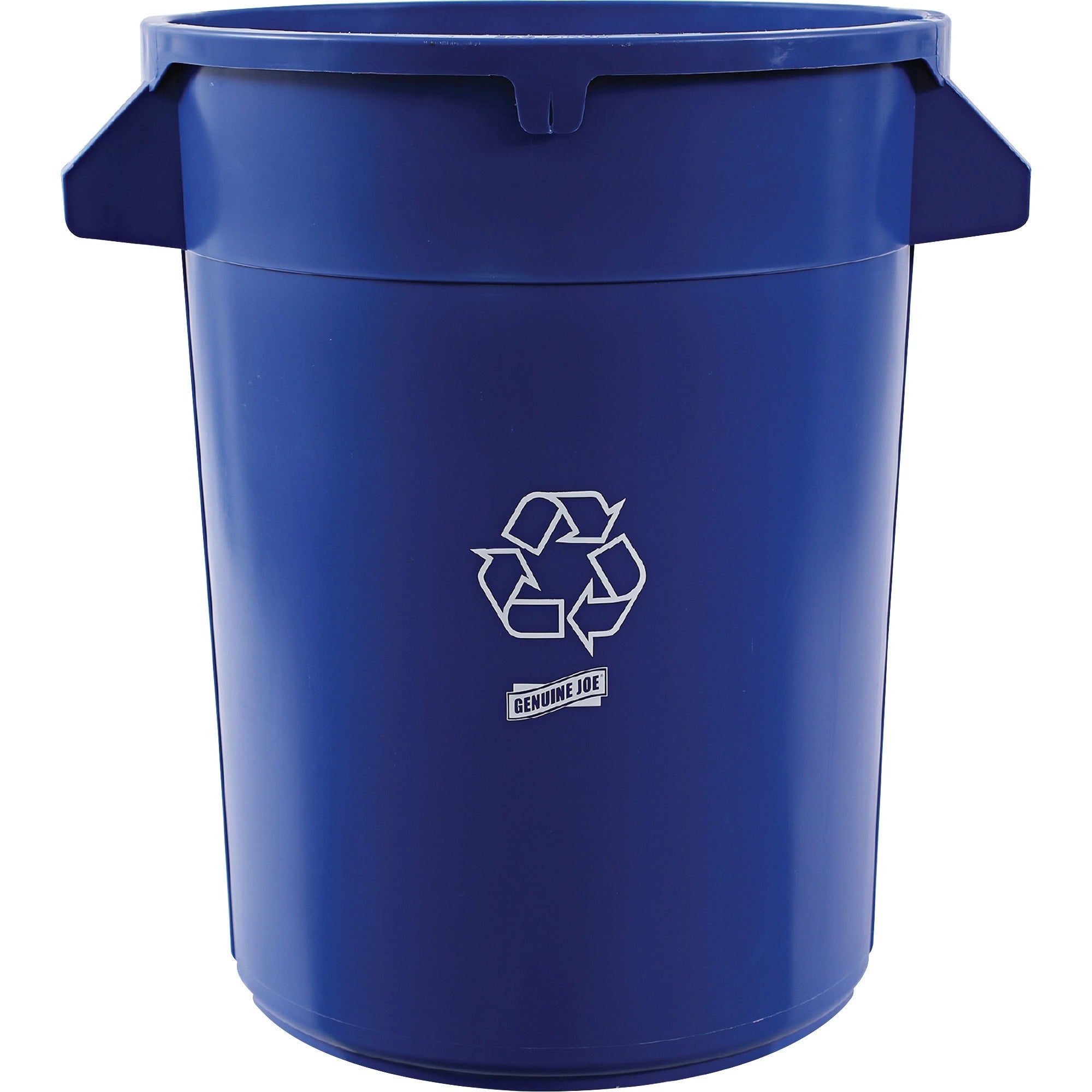 Genuine Joe Heavy-Duty Trash Container - 32 gal Capacity - Blue - Waste Containers & Lids