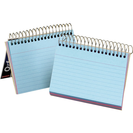 TOPS Oxford Spiral Bound Ruled Index Cards - 3" x 5" Sheet Size - Assorted Paper - Perforated - 1 Each