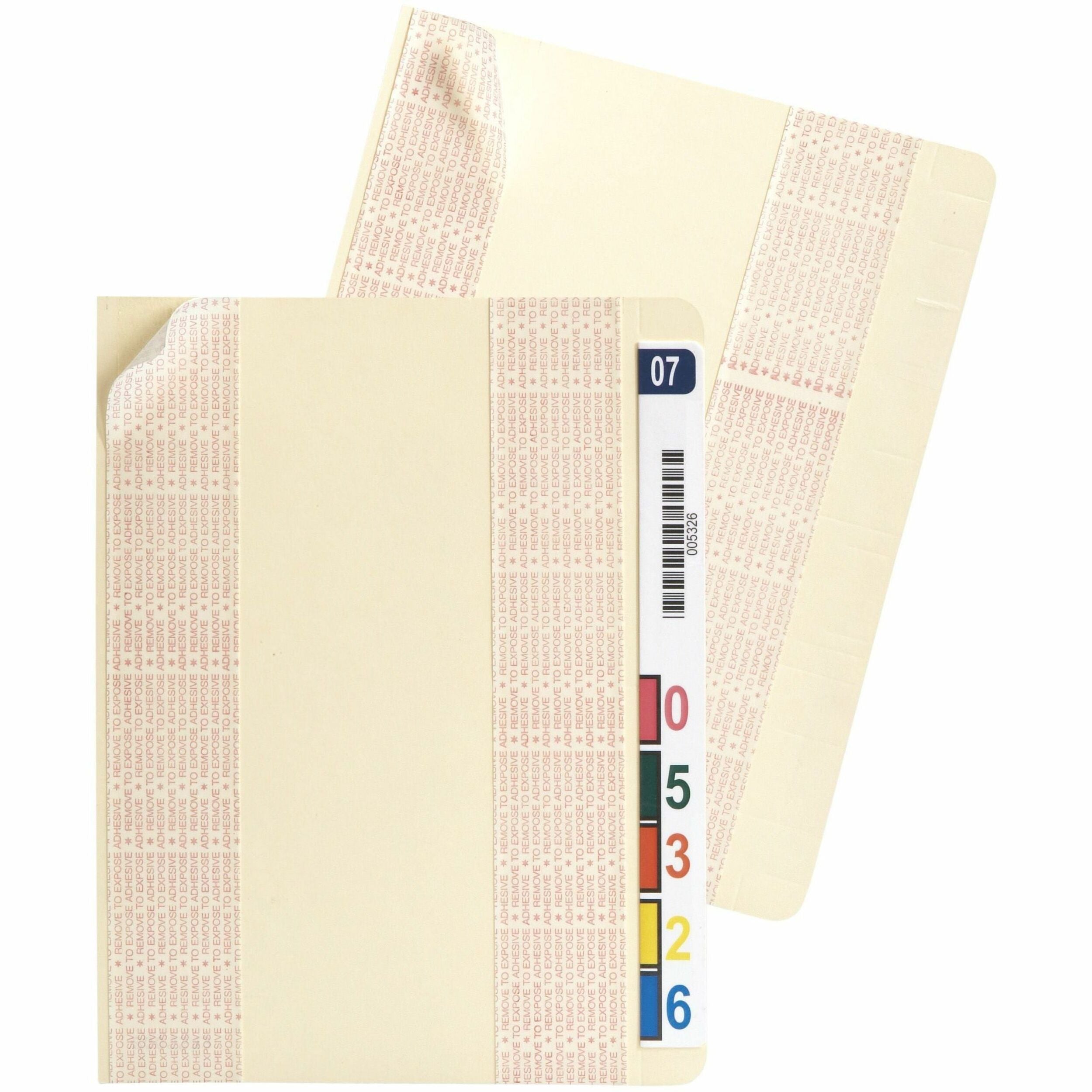 Smead Self-Adhesive End Tab Converters - 3.25" Width x 9.25" Length - Manila Divider - 10% Recycled - 200 / Box