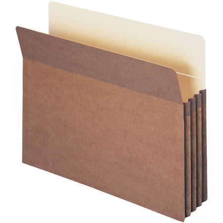 Smead Straight Tab Cut Letter Recycled File Pocket - 8 1/2" x 11" - 3 1/2" Expansion - Redrope - Tear Proof Gusset - 100% Recycled - 25 / Box