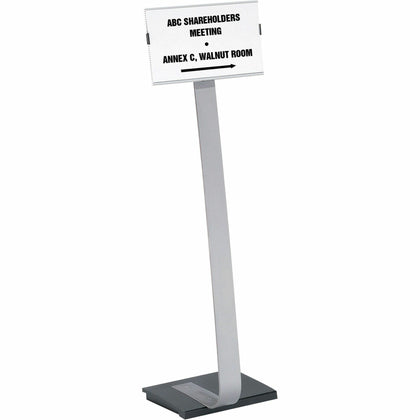 DURABLE Info Sign Duo Floor Stand: 46.50’’ Height x 11’’ Width - Aluminum - Signs & Nameplates