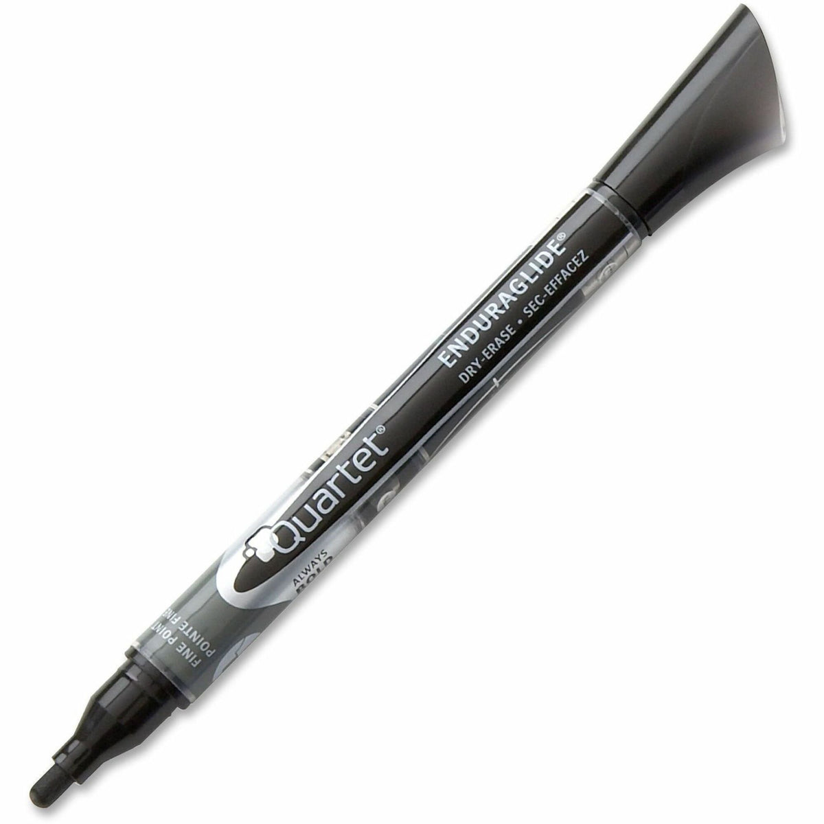 Quartet EnduraGlide®Dry-Erase Markers - Fine Marker Point - Erasable - Black Ink - 12 / Box
