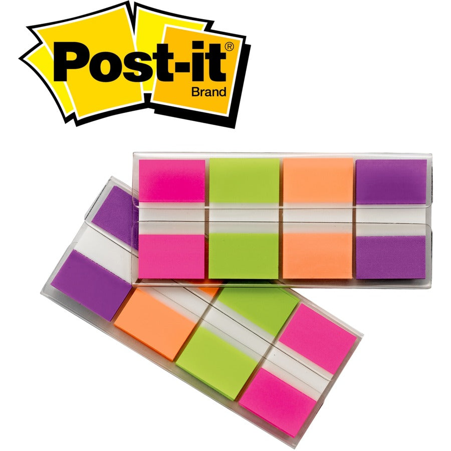 Post-it®  Flags - 160 - 1" Flag/Note Width x 1 3/4" Flag/Note Length - Rectangle - Unruled - Pink, Green, Orange, Purple, Assorted - Dispenser Included - 160 / Pack