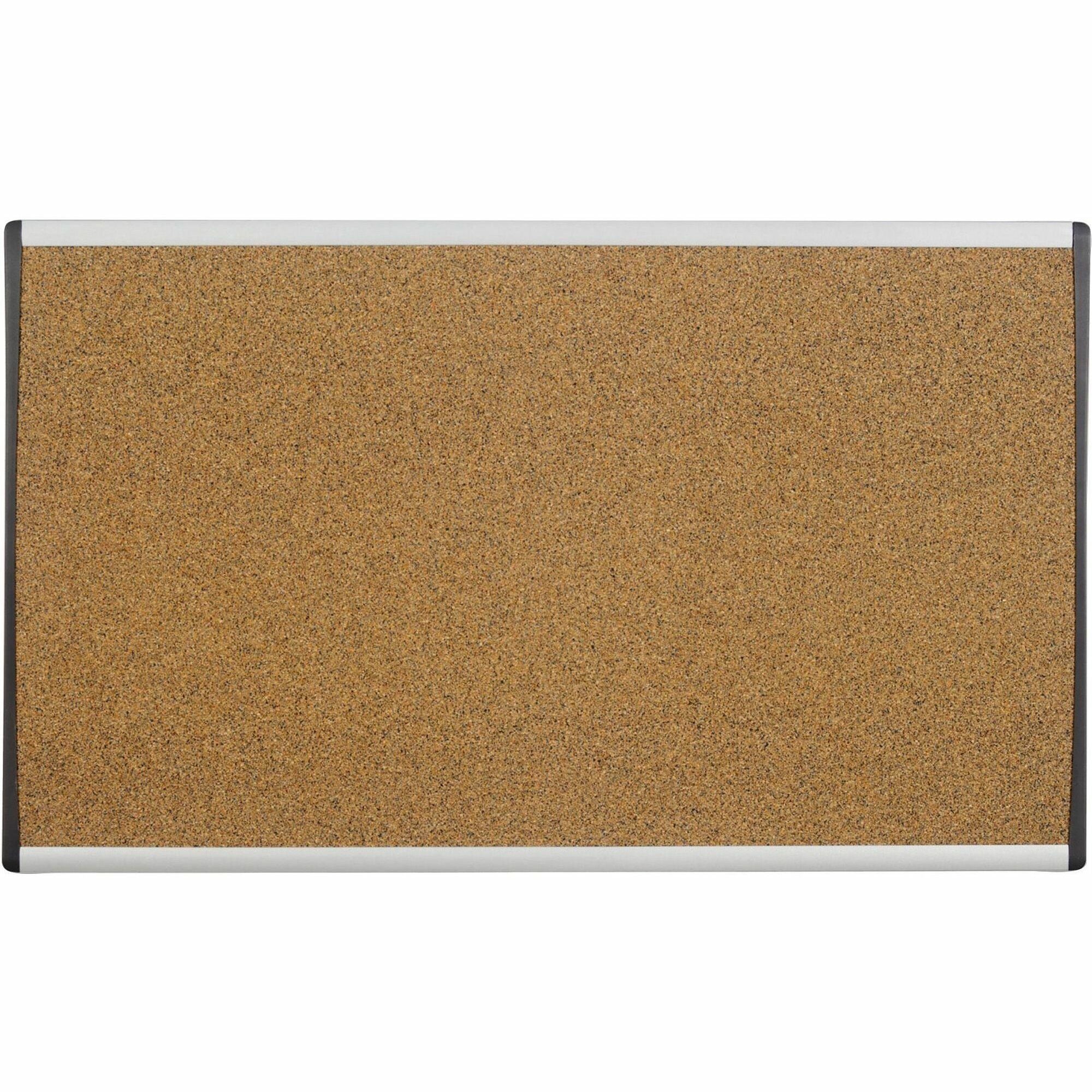 Quartet Arc Cubicle Bulletin Board - 18" Board Height x 30" Board Width - Brown Natural Cork Surface - Durable, Self-healing - Silver Aluminum Frame - 1 Each