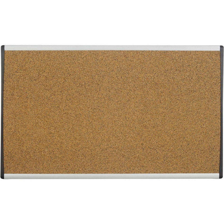 Quartet Arc Cubicle Bulletin Board - 18" Board Height x 30" Board Width - Brown Natural Cork Surface - Durable, Self-healing - Silver Aluminum Frame - 1 Each