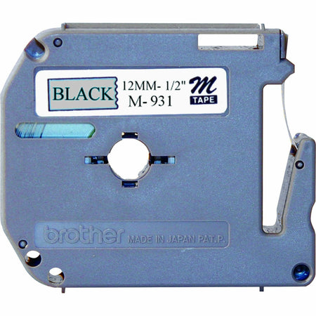 Brother P-touch Nonlaminated M Series Tape Cartridge - 1/2" Width - Direct Thermal - Silver - Non-laminated - 1 Each
