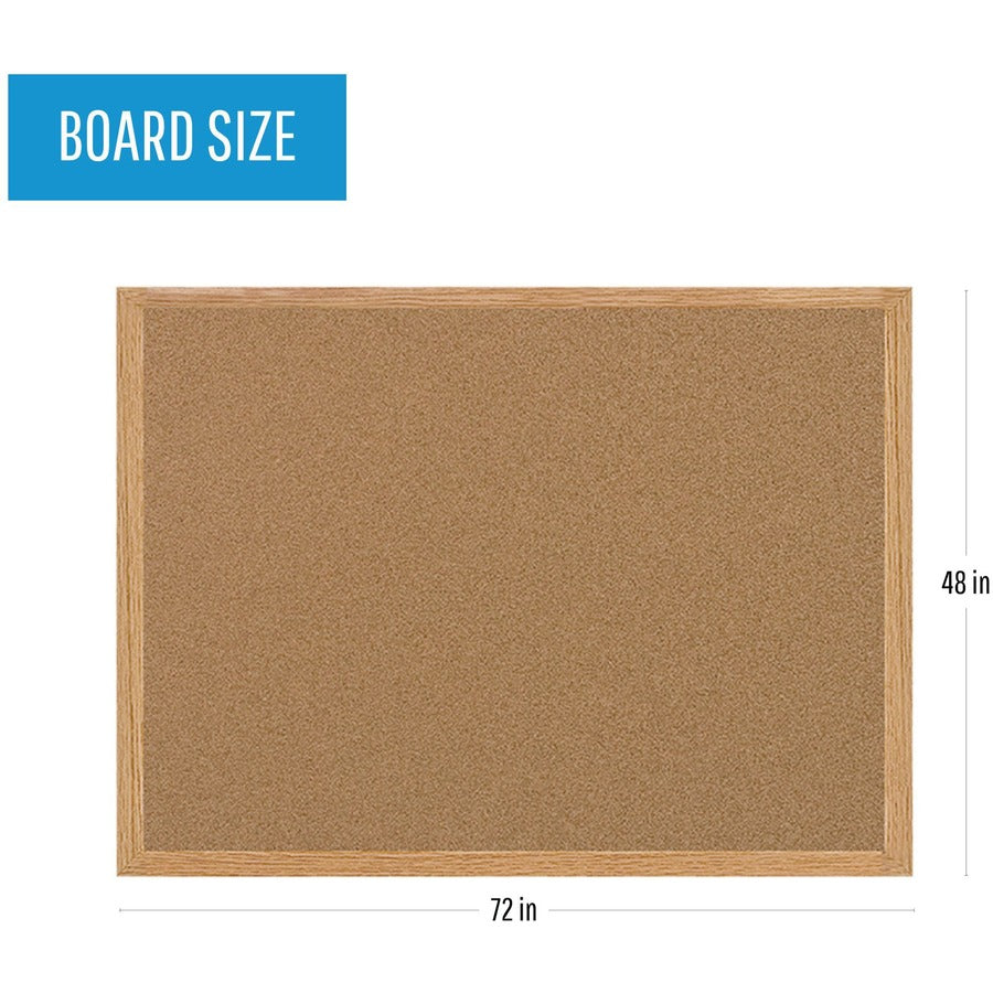 MasterVision Earth Series Recycled Cork Bulletin Boards - 48" Board Height x 72" Board Width - Cork Surface - Self-healing - Wood Frame - 1 Each