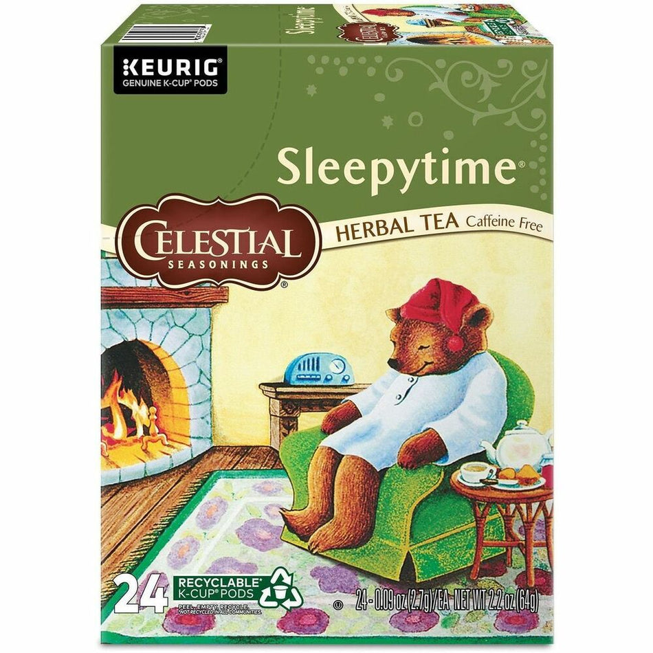 Celestial Seasonings® Sleepytime Herbal Tea, Single Serve K-Cup Pods, 24 Count Herbal Tea K-Cup - Compatible with Keurig Brewer - Herbal Tea - 24 K-Cup - Kosher - 24 / Pack