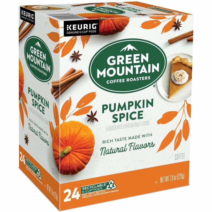 Green Mountain Coffee Roasters® K-Cup, Pod Pumpkin Spice Coffee, Keurig Single-Serve K-Cup Pods, Light Roast, 24 Count - Compatible with Keurig Brewer - Regular - Light - K-Cup, Pod - Kosher - 24 / Pack