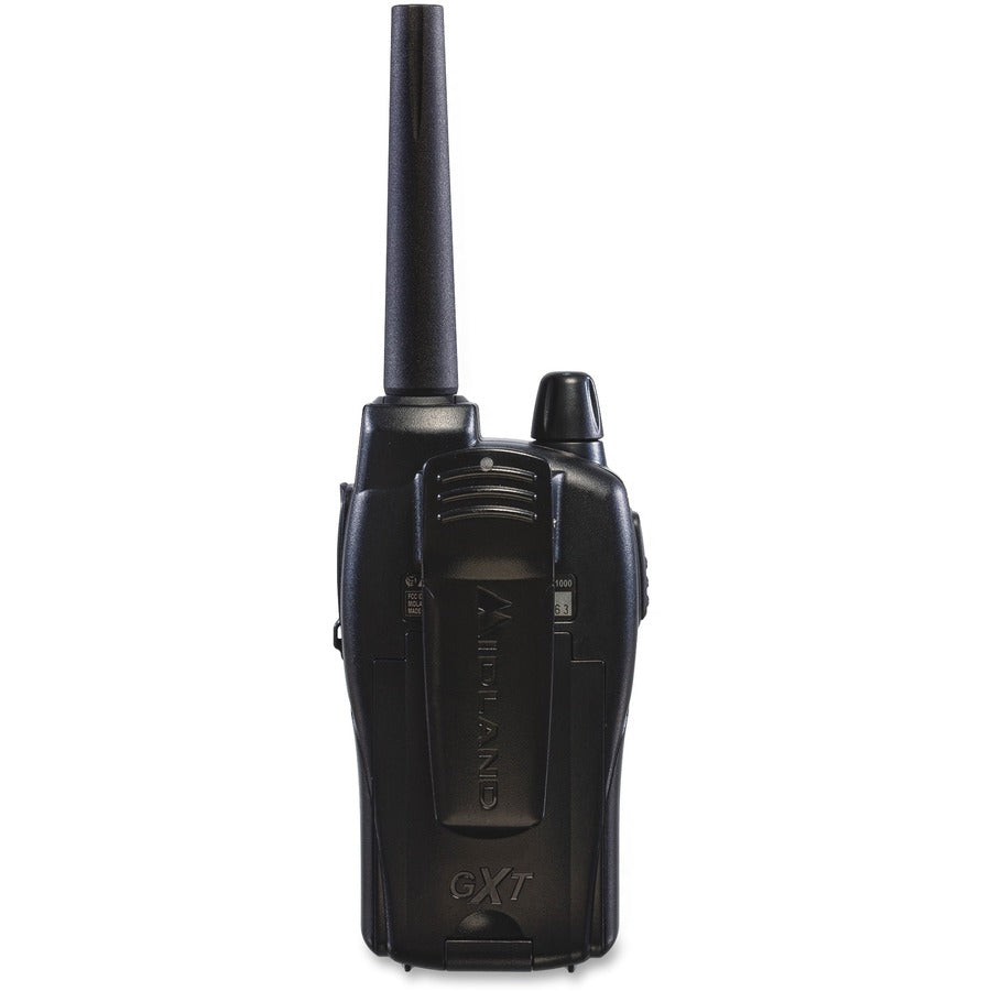 Midland GXT1000VP4 Two-Way Pair - 50 Radio Channels - 22 GMRS - Upto 158400 ft - Auto Squelch, Hands-free, Keypad Lock, Silent Operation - Alkaline - Black, Silver - 2 / Each