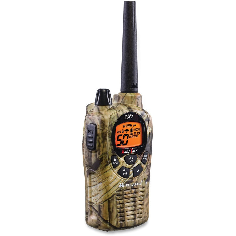 Midland GXT1050VP4 2-Way Pair - 50 Radio Channels - Upto 190080 ft - 38 Total Privacy Codes - CTCSS - Auto Squelch, Keypad Lock, Silent Operation - Water Proof - AA - 2 / Each