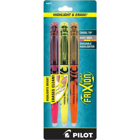 Pilot FriXion Frixion Light Erasable Highlighters - Chisel Marker Point - Erasable - Assorted Ink - 3 / Set