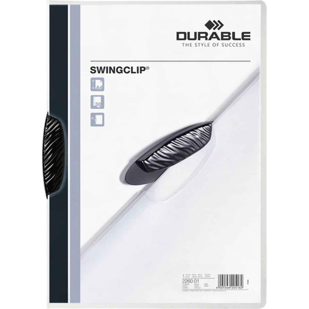 SWINGCLIP Letter Report Cover - 8 1/2" x 11" - 30 Sheets Capacity - Polypropylene - Clear - Wear Resistant - 25 / Box