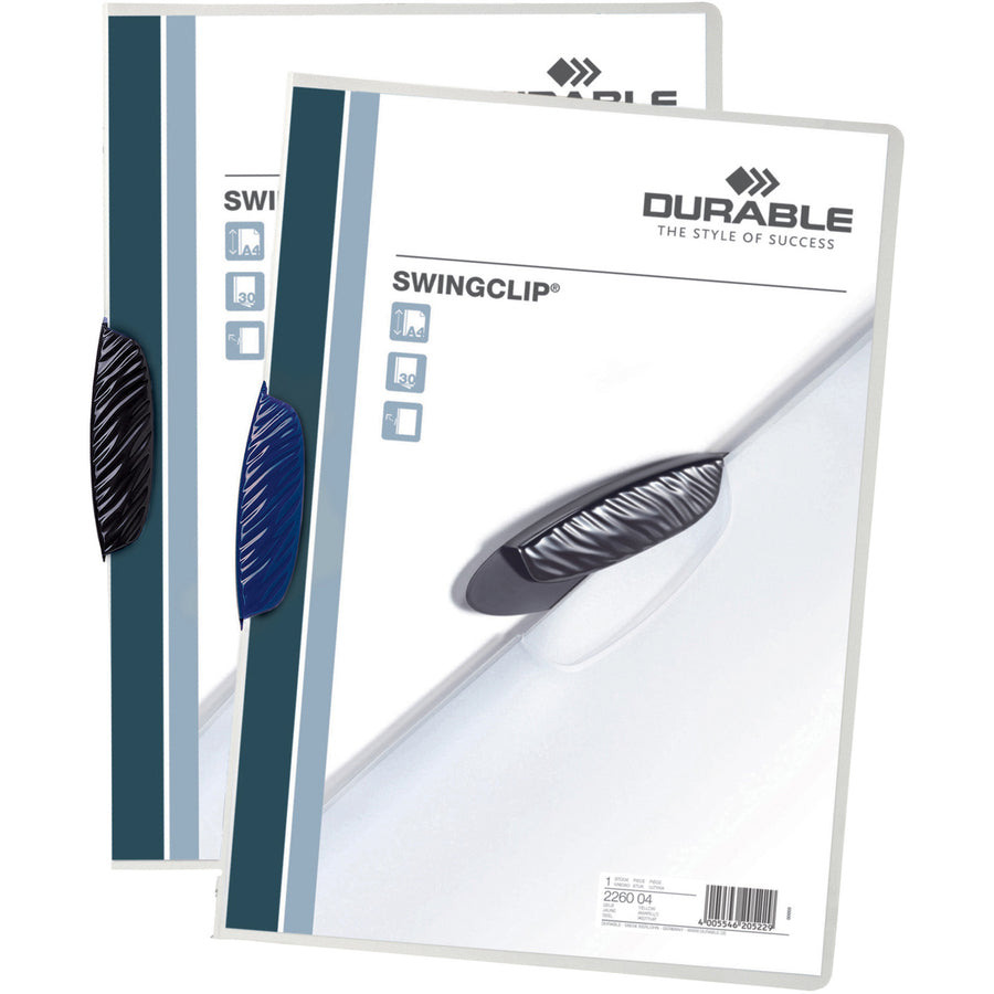 SWINGCLIP Letter Report Cover - 8 1/2" x 11" - 30 Sheets Capacity - Polypropylene - Dark Blue - Wear Resistant - 25 / Box