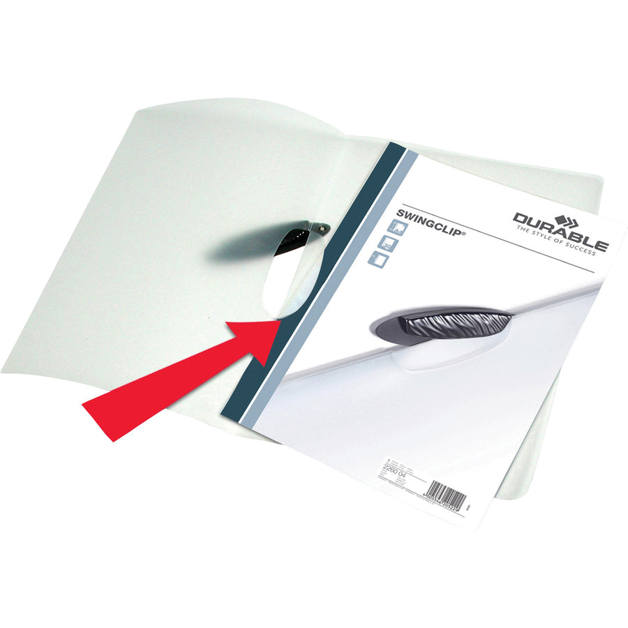 SWINGCLIP Letter Report Cover - 8 1/2" x 11" - 30 Sheets Capacity - Polypropylene - Dark Blue - Wear Resistant - 25 / Box