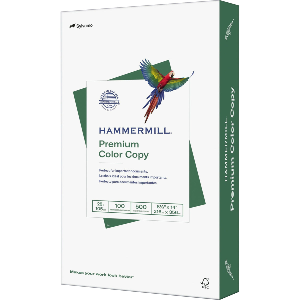 Hammermill Premium Color Copy Paper - White - 100 Brightness - Legal - 8 1/2" x 14" - 28 lb Basis Weight - Ultra Smooth - White - 500 / Ream