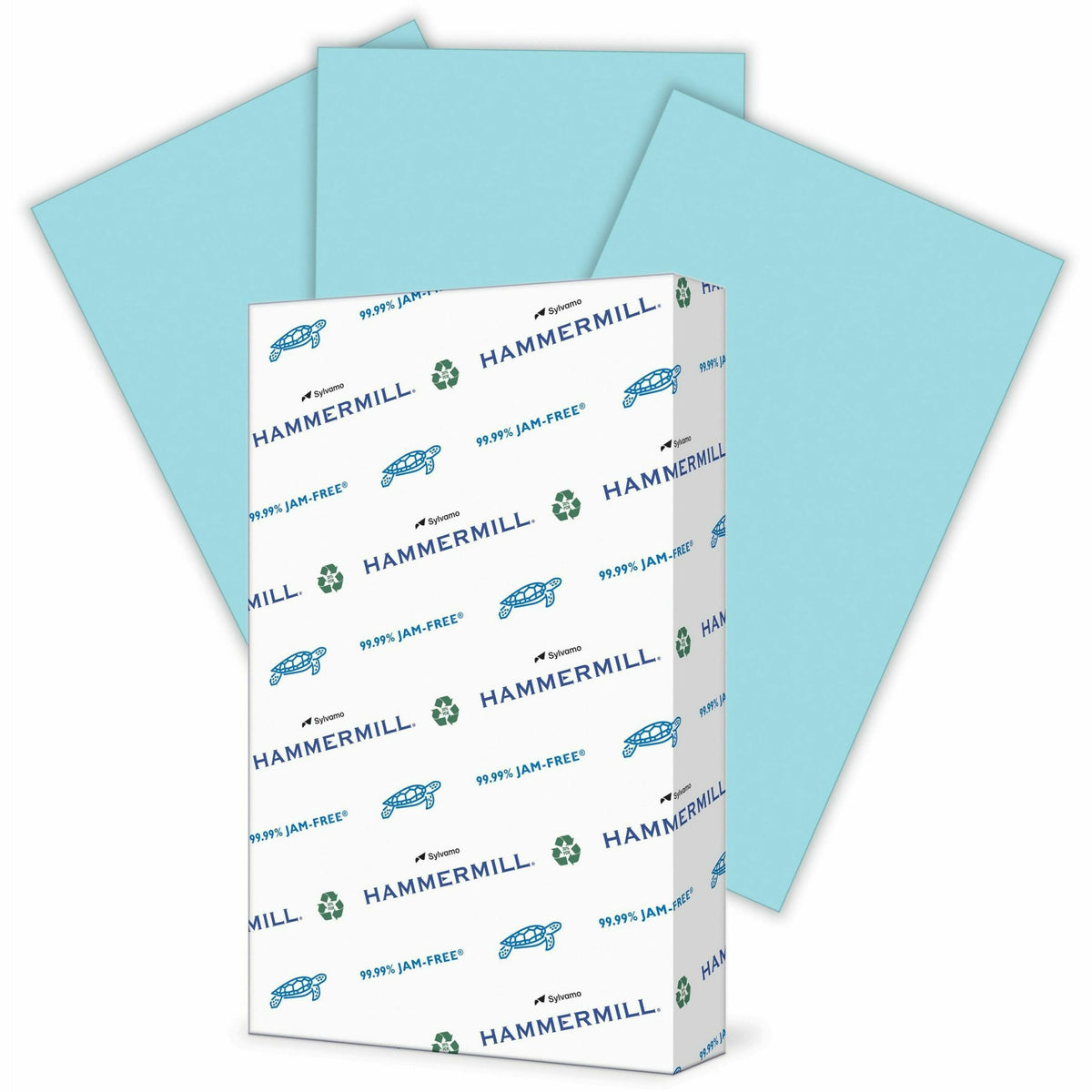 Hammermill Colors Recycled Copy Paper - Blue - Legal - 8 1/2" x 14" - 20 lb Basis Weight - Smooth - Sustainable Forestry Initiative (SFI) - Jam-free - Blue - 500 / Ream