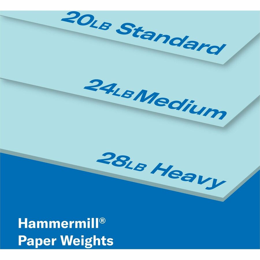 Hammermill Colors Recycled Copy Paper - Blue - Legal - 8 1/2" x 14" - 20 lb Basis Weight - Smooth - Sustainable Forestry Initiative (SFI) - Jam-free - Blue - 500 / Ream