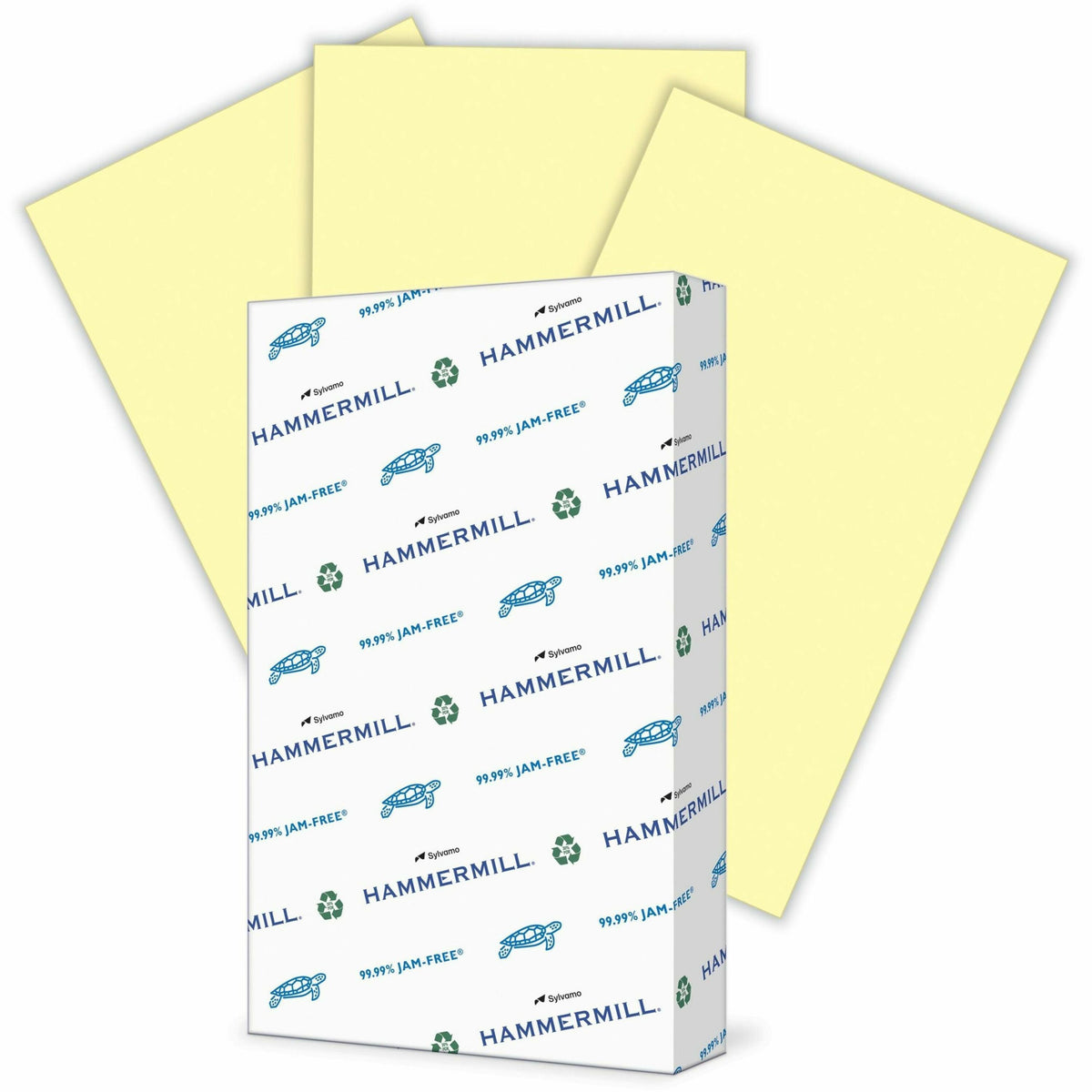Hammermill Colors Recycled Copy Paper - Canary - Legal - 8 1/2" x 14" - 20 lb Basis Weight - Sustainable Forestry Initiative (SFI) - Jam-free - Canary - 500 / Ream