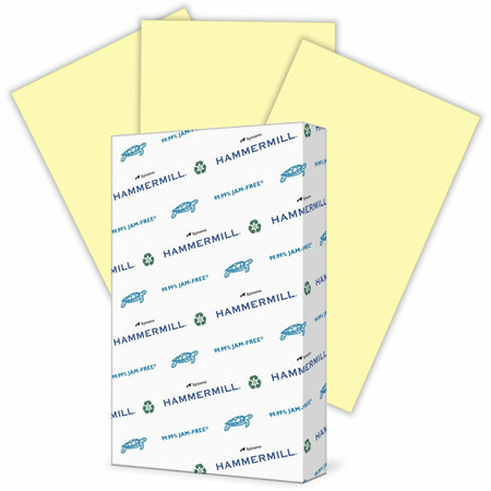 Hammermill Colors Recycled Copy Paper - Canary - Legal - 8 1/2" x 14" - 20 lb Basis Weight - Sustainable Forestry Initiative (SFI) - Jam-free - Canary - 500 / Ream