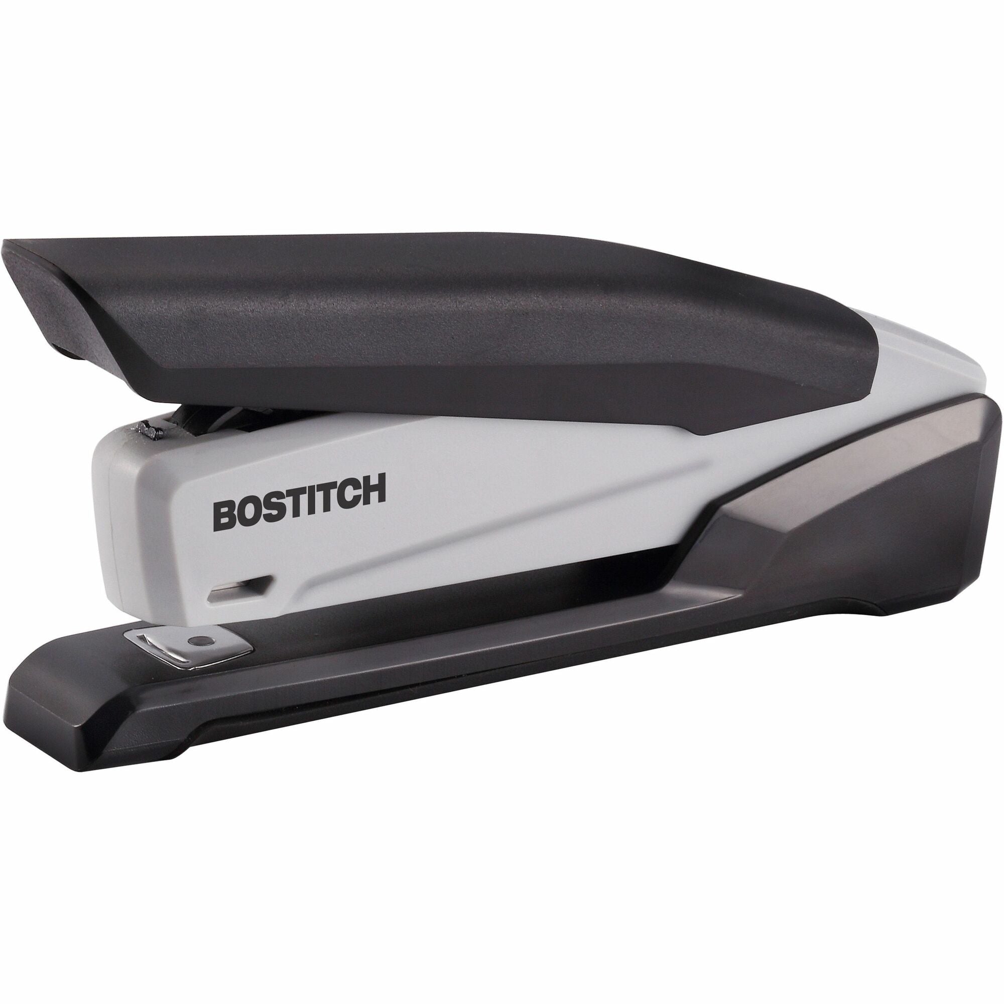 Bostitch EcoStapler Spring-Powered Antimicrobial Desktop Stapler - Staples Upto 20 Sheet of 30lb Paper - Holds Upto 210 Staple - Full Strip - Staple Size: 0.25" - Gray, Black - Rubber - 1 Each