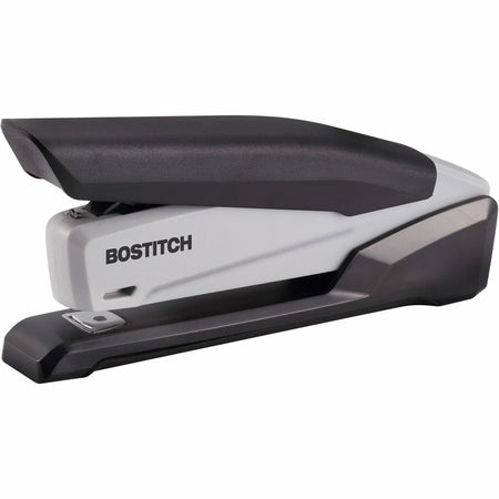 Bostitch EcoStapler Spring-Powered Antimicrobial Desktop Stapler - Staples Upto 20 Sheet of 30lb Paper - Holds Upto 210 Staple - Full Strip - Staple Size: 0.25" - Gray, Black - Rubber - 1 Each