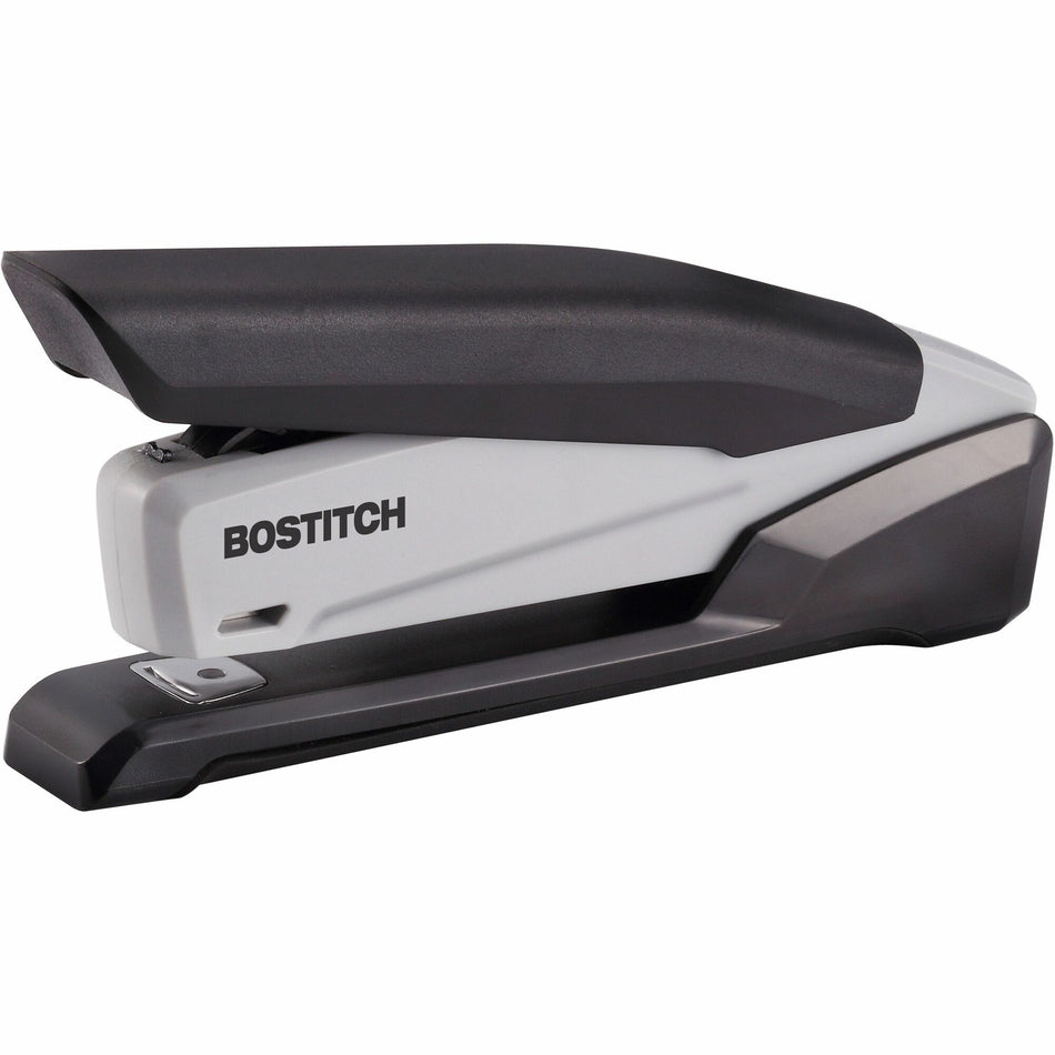Bostitch EcoStapler Spring-Powered Antimicrobial Desktop Stapler - Staples Upto 20 Sheet of 30lb Paper - Holds Upto 210 Staple - Full Strip - Staple Size: 0.25" - Gray, Black - Rubber - 1 Each