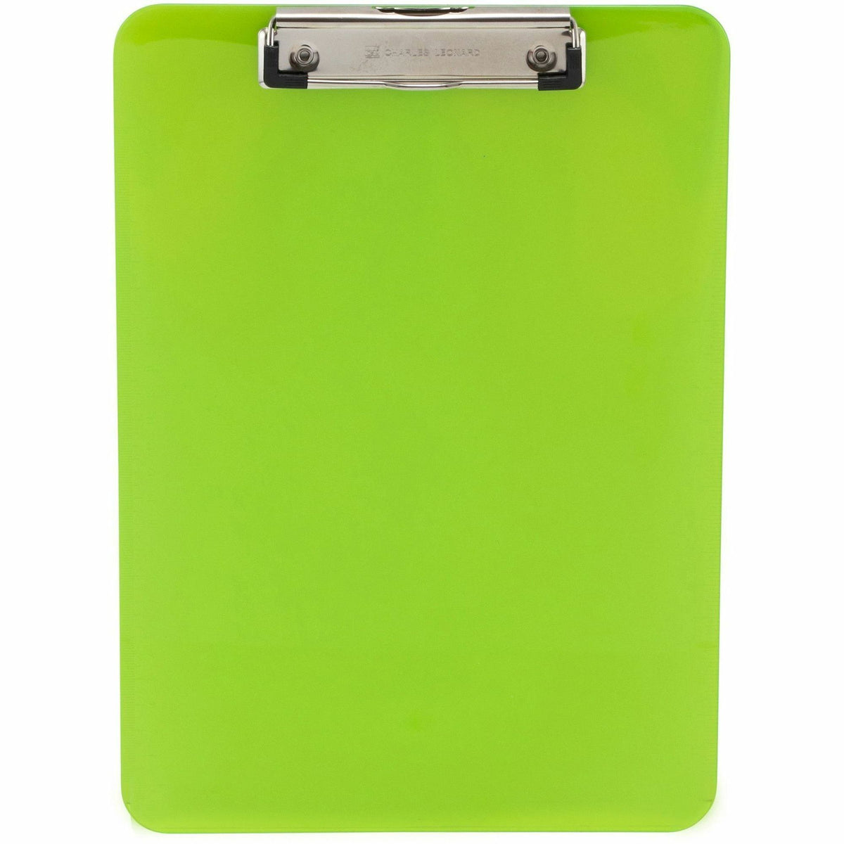 Charles Leonard Rubber Grip Plastic Clipboards - 8 1/2" x 11" Sheet Size - Plastic - Neon Green - 1 Each