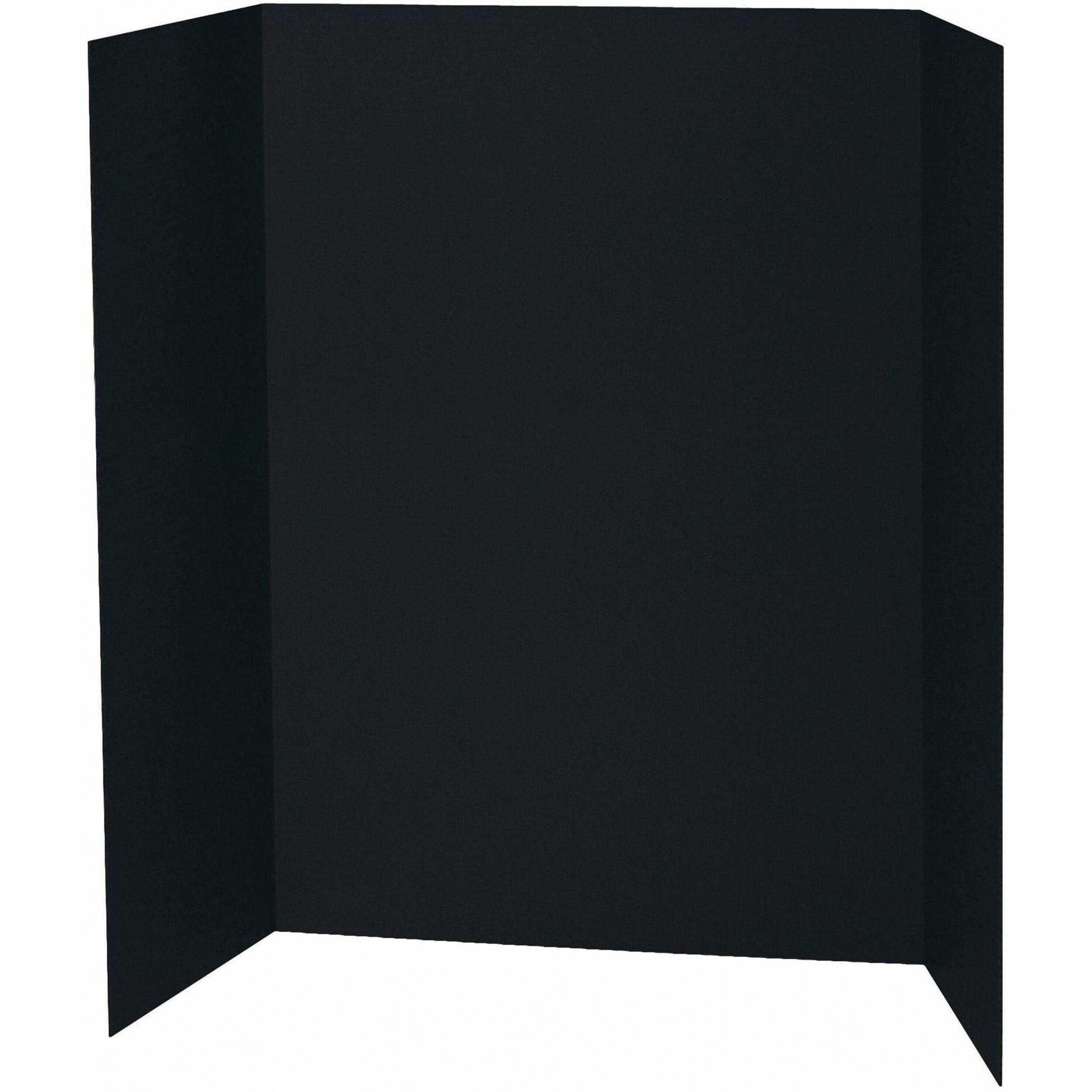 Pacon Presentation Boards - 36" Board Height x 48" Board Width - Black Surface - Tri-fold - 24 / Carton