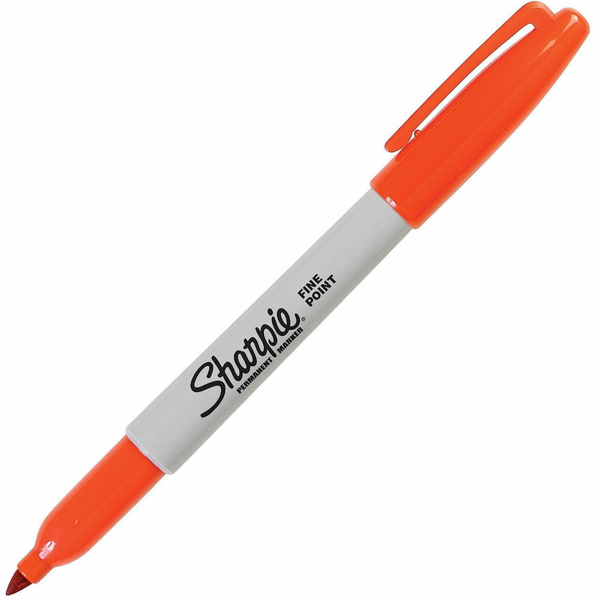 Sharpie Pen-style Permanent Marker - Fine Marker Point - Orange Ink - Alcohol Based - 12 / Box
