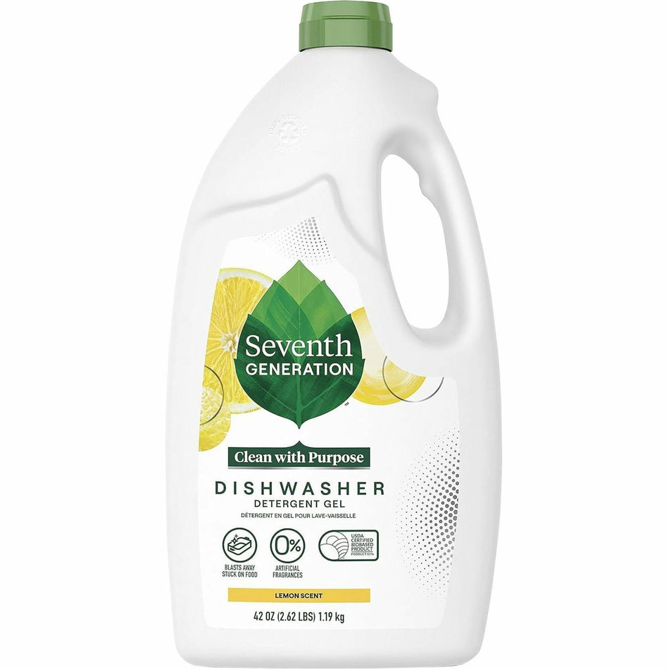 Seventh Generation Dishwasher Detergent - 42 oz (2.62 lb) - Lemon Scent - Non-toxic, Chlorine-free, Anti-septic, Phosphate-free, Lemon Scent, Dye-free - Clear - 1 Each