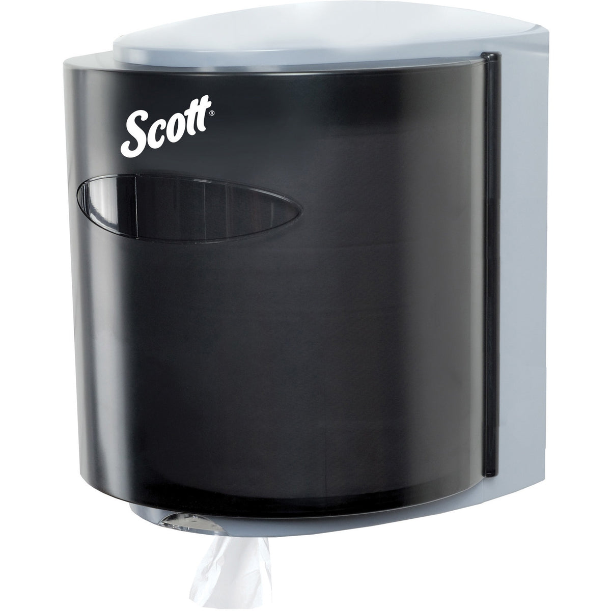 Scott Essential Center-Pull Towel Dispenser - Center Pull Dispenser - 1 x Roll - 11.9" Height x 10.3" Width x 9.3" Depth - Smoke Black - Lockable - 1 Each