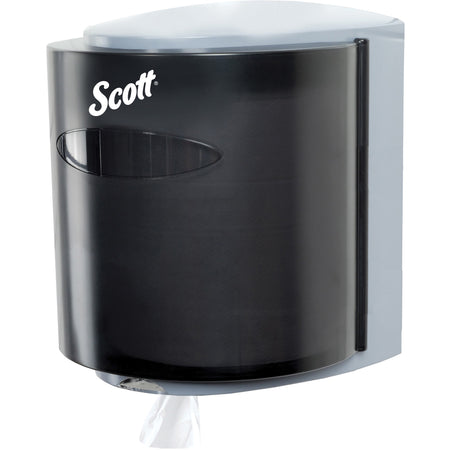 Scott Essential Center-Pull Towel Dispenser - Center Pull Dispenser - 1 x Roll - 11.9" Height x 10.3" Width x 9.3" Depth - Smoke Black - Lockable - 1 Each