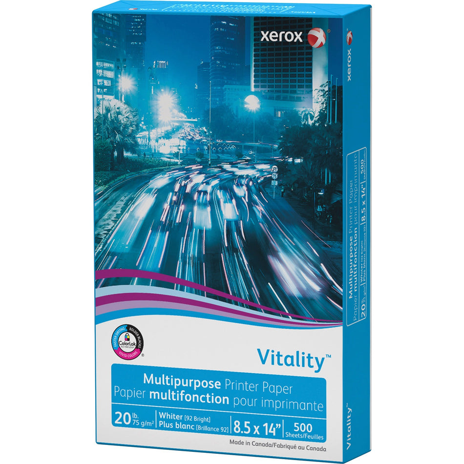Xerox Copy Paper - White - 92 Brightness - 8 1/2" x 14" - 20 lb Basis Weight - 500 / Ream