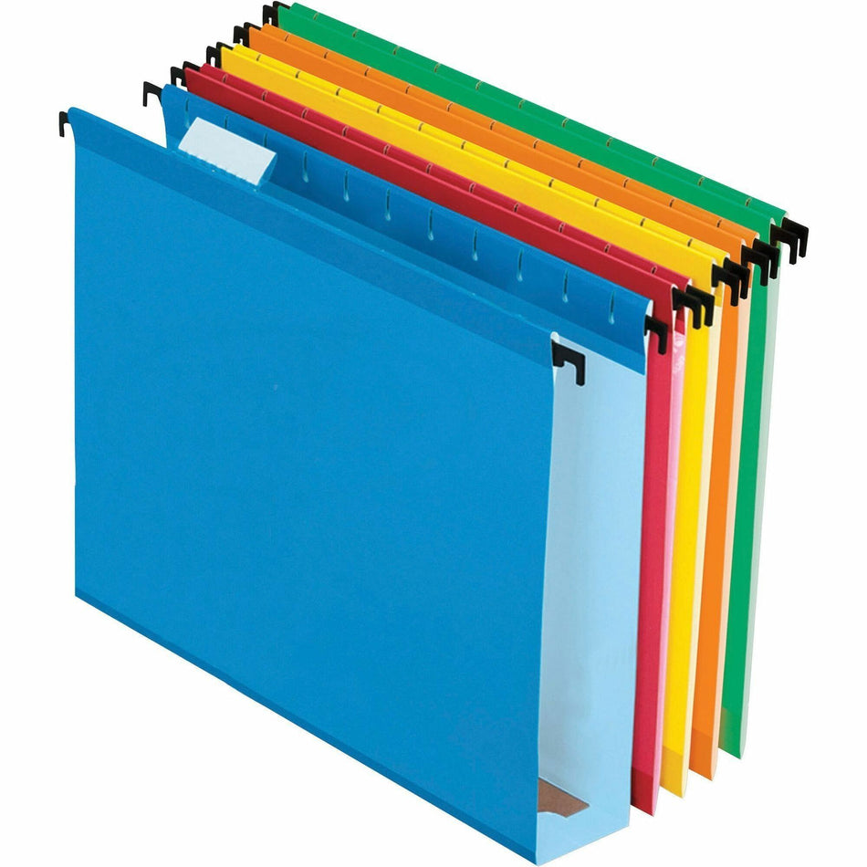 Pendaflex 1/5 Tab Cut Letter Recycled Hanging Folder - 8 1/2" x 11" - Capacity2" Expansion - Assorted - 10% Recycled - 20 / Box
