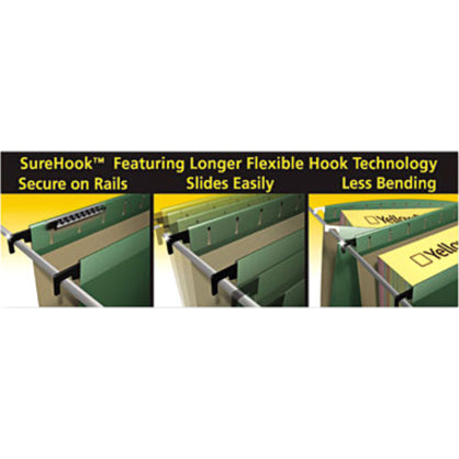 Pendaflex 1/5 Tab Cut Letter Recycled Hanging Folder - 8 1/2" x 11" - Capacity2" Expansion - Green - 10% Recycled - 20 / Box