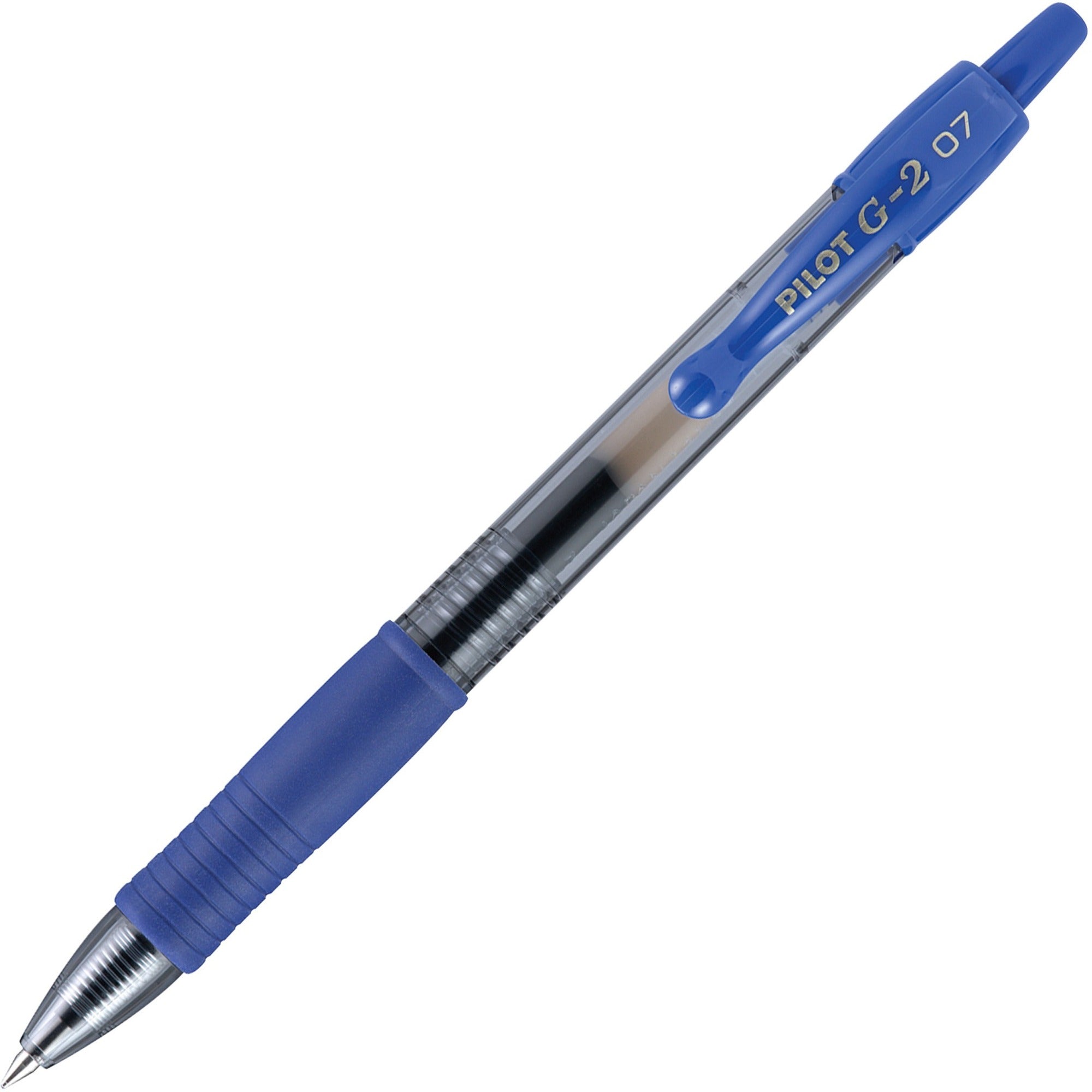 Pilot G2 Retractable Gel Ink Rollerball Pens - 0.7 mm Fine Pen Point - Refillable - Retractable - Blue Ink - Gel-based - 1 Dozen
